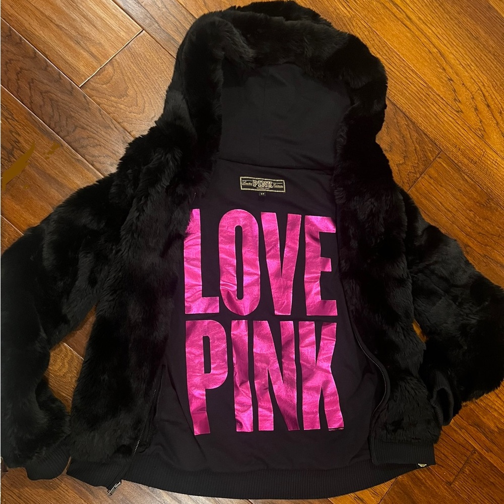 VS PINK Faux Fur. Hoodie *RARE*